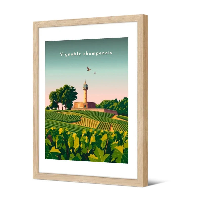 Poster incorniciato Vigneti dello Champagne — Marnes