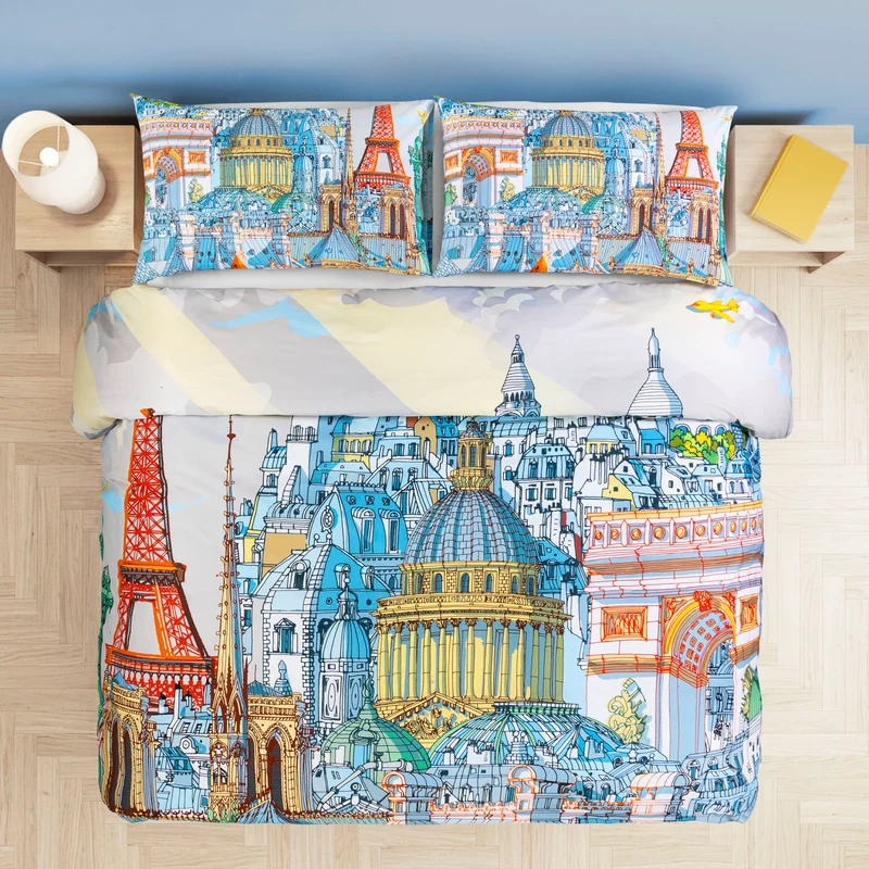 Copripiumino con federe Paris in Cotone